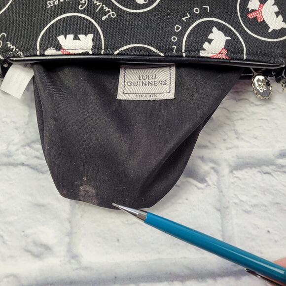 Lulu Guinness London Scottie Dog Leather-Trimmed Canvas Handle Bag - Picture 15 of 15